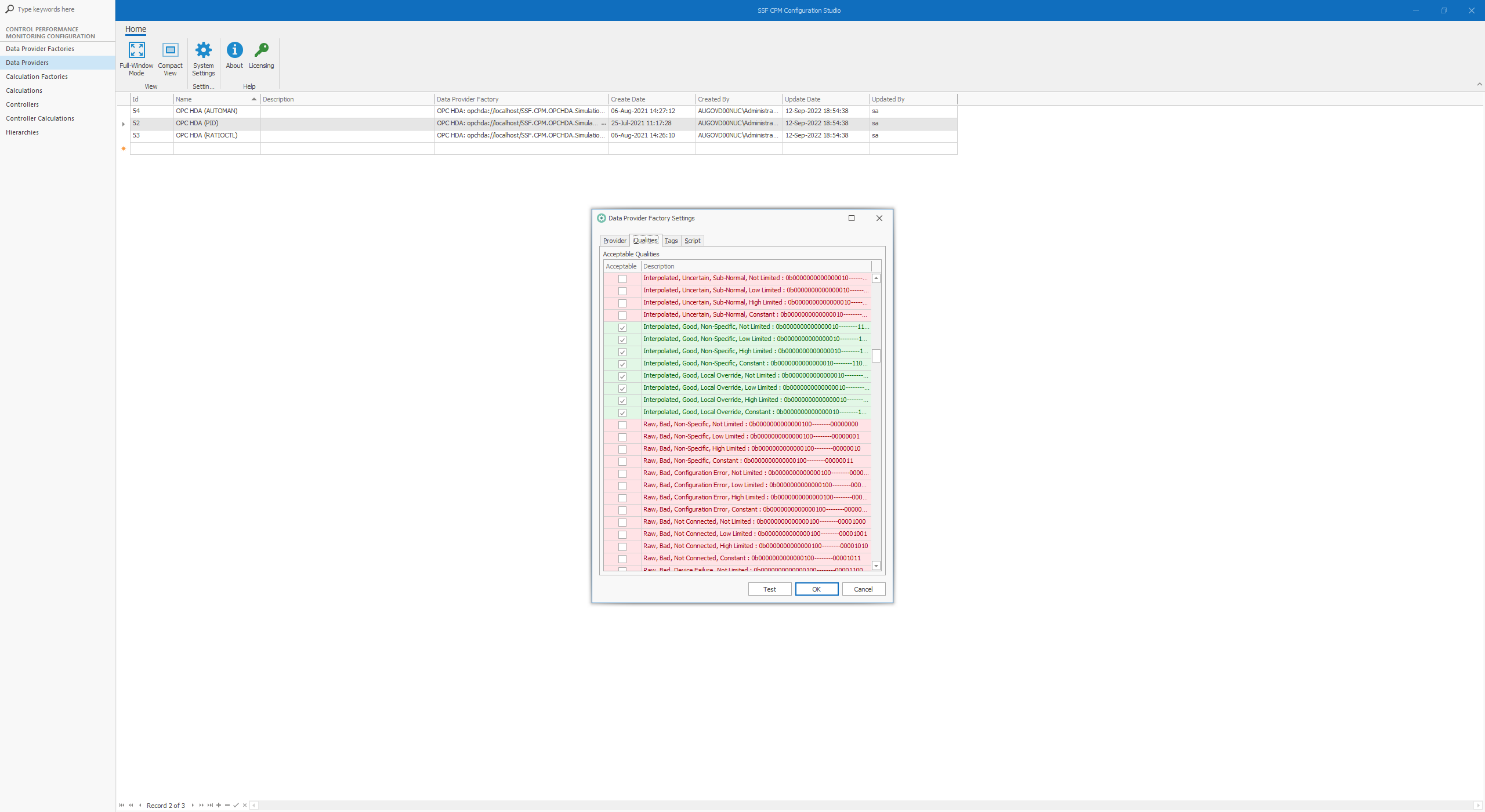 Control Loop Performance Monitoring OPC HDA Data Provider Configuration 2